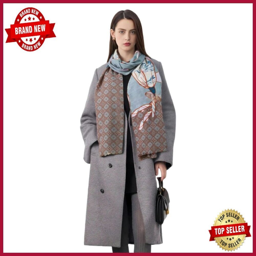 Luxury Cashmere-Soft Merino Wool Shawl Wrap Scarf Lightweight Travel